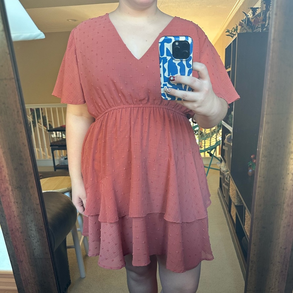 women’s swiss dot v-neck dress - arula!